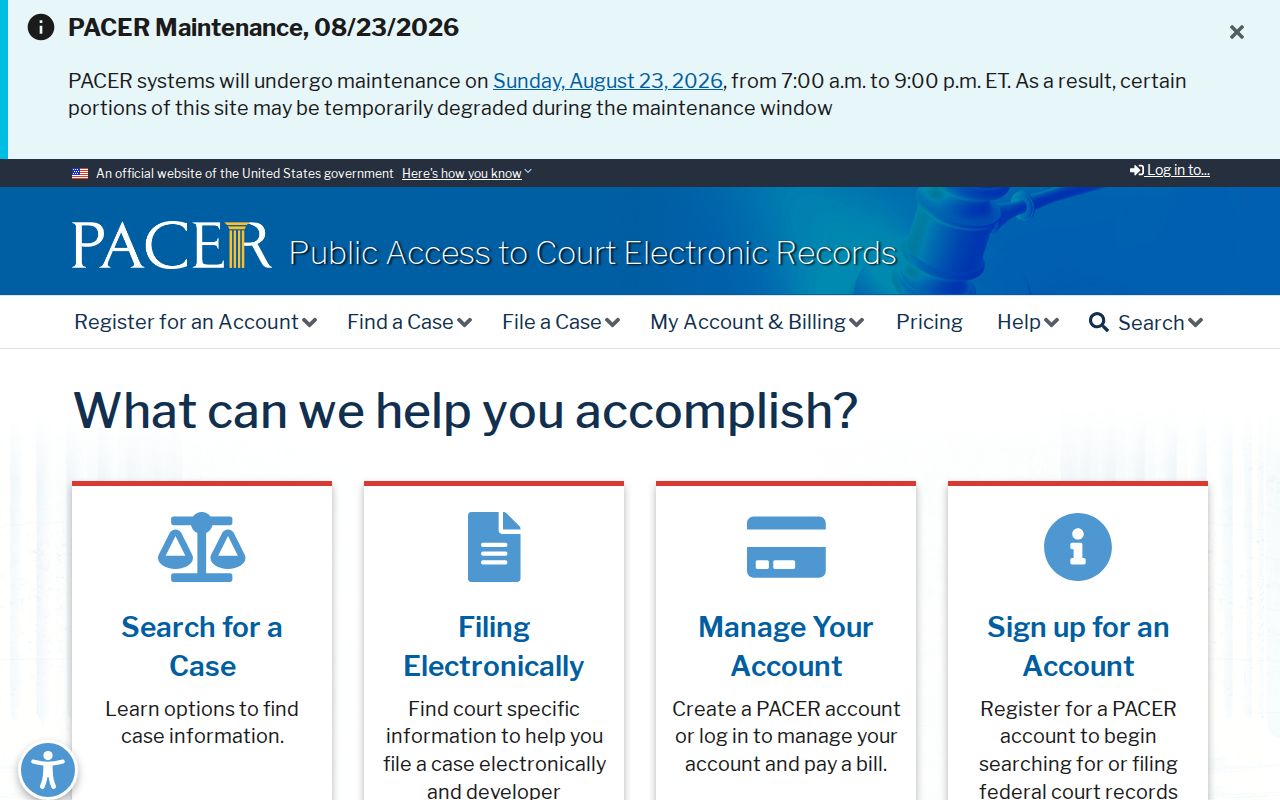 Crisp County docket search PACER federal case access