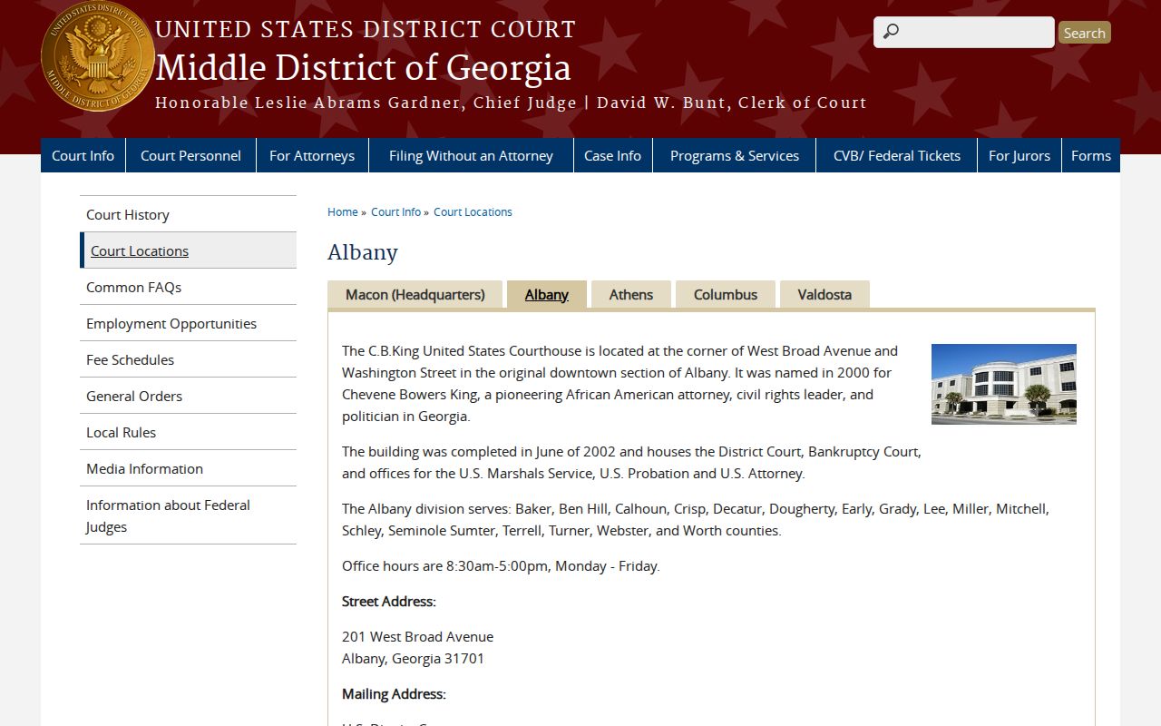 Crisp County docket search Middle District Albany Division