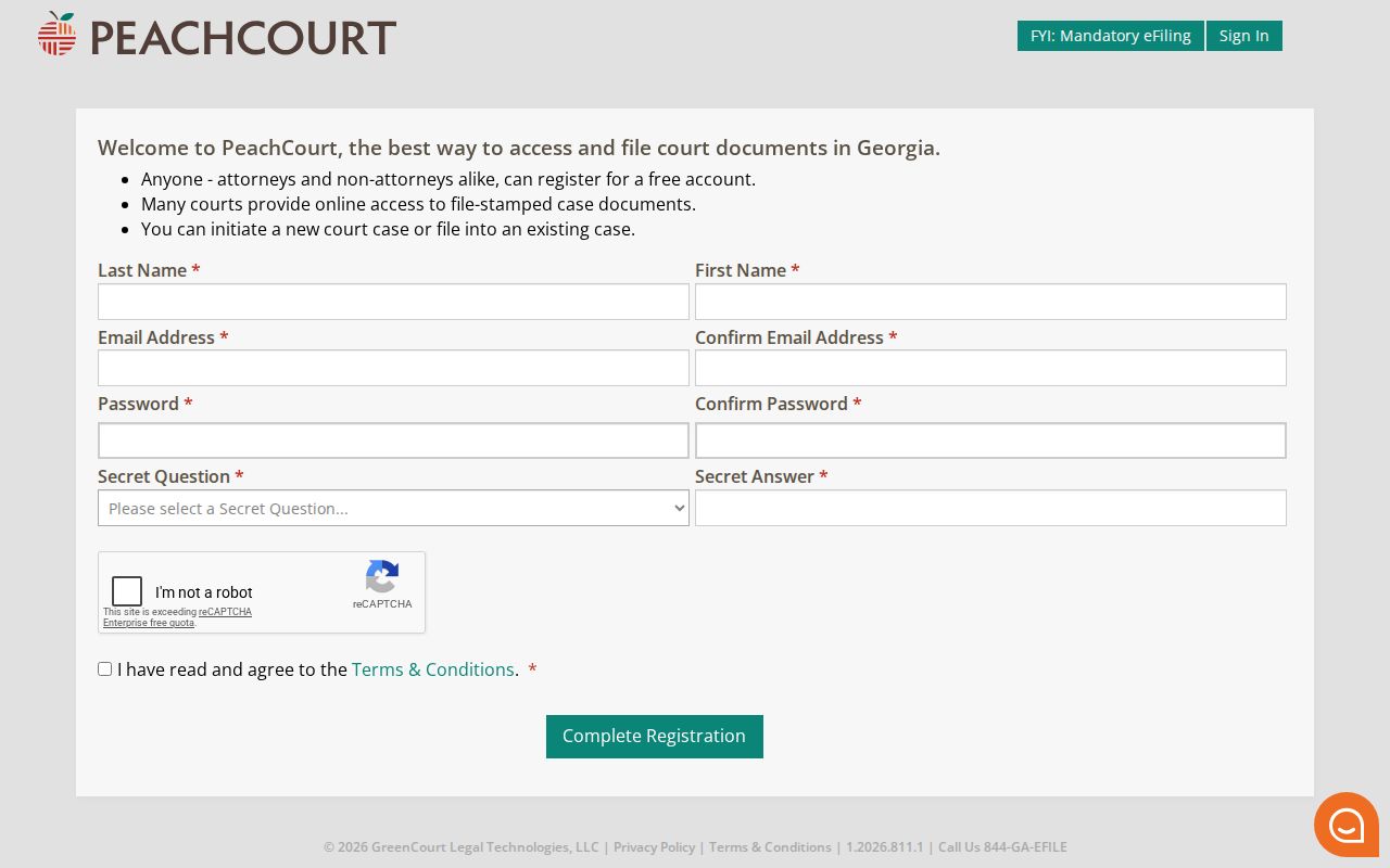Crisp County civil court dockets PeachCourt registration