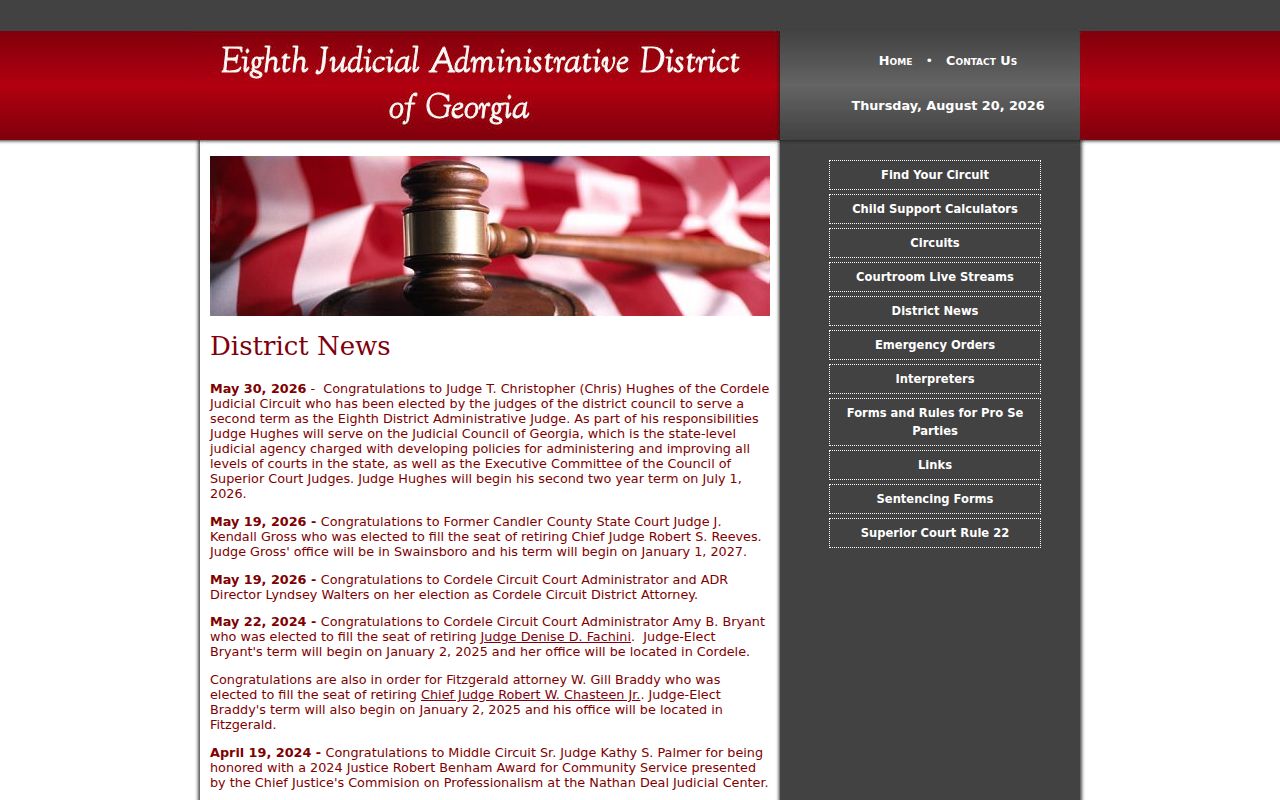 Crisp County court schedule Cordele Judicial Circuit calendar