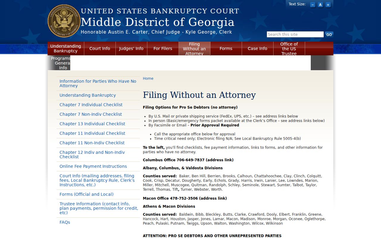 Crisp County court case records federal bankruptcy route